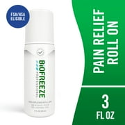 Biofreeze Professional Menthol Back Knee Muscle Joint Arthritis Pain Relief Roll On, Dye-Free, 2.5 oz
