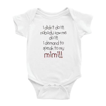 

Novelty I Demand to Speak to My Mimi Baby Clothes Bodysuit Infant Boy Girl Unisex