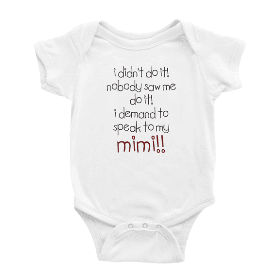 Novelty I Demand to Speak to My Mimi Baby Clothes Bodysuit Infant Boy Girl Unisex