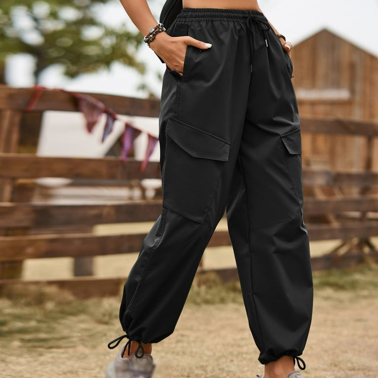 Gaecuw Cargo Pants Women Baggy Y2k Palazzo Pants Relaxed Fit Long Pants  Lounge Trousers Sweatpants Y2K Loose Baggy Yoga Pants Low Rise Summer Ankle  Length Workout Pants with Pockets Solid Pants 