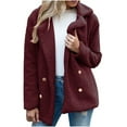 thumbnail image 6 of BRGZLK Sherpa Fleece Jacket Women Ladies Fleece Tops Fuzzy Teddy Long Trench Coat Warm Winter Outerwear Fluffy Plush Overcoat Mid Long Open Front Pea Coats, 6 of 6