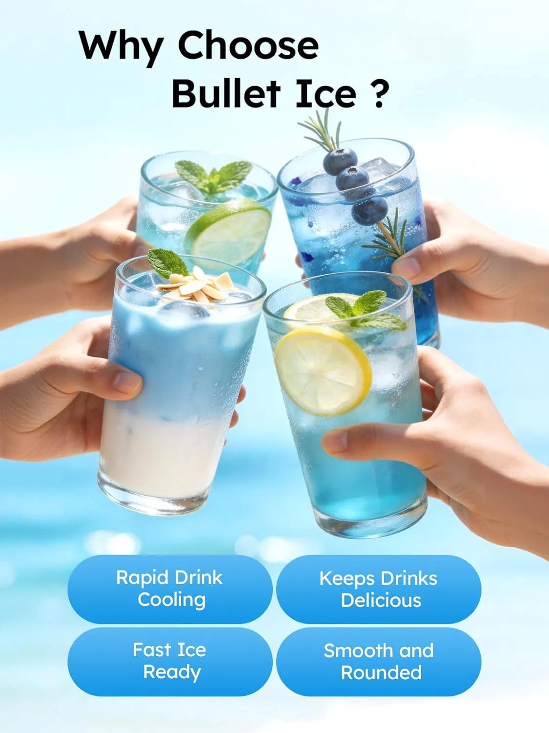 Portable Ice Maker Countertop, 26lbs/24H with Self-Cleaning, Makes 8 Cubes in 6 Mins for Home, Travel, Bar, and Camping