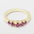 thumbnail image 4 of LBG British Made 10k Yellow Gold Natural Ruby Womens band Ring - 33 size options - Size 5, 4 of 6