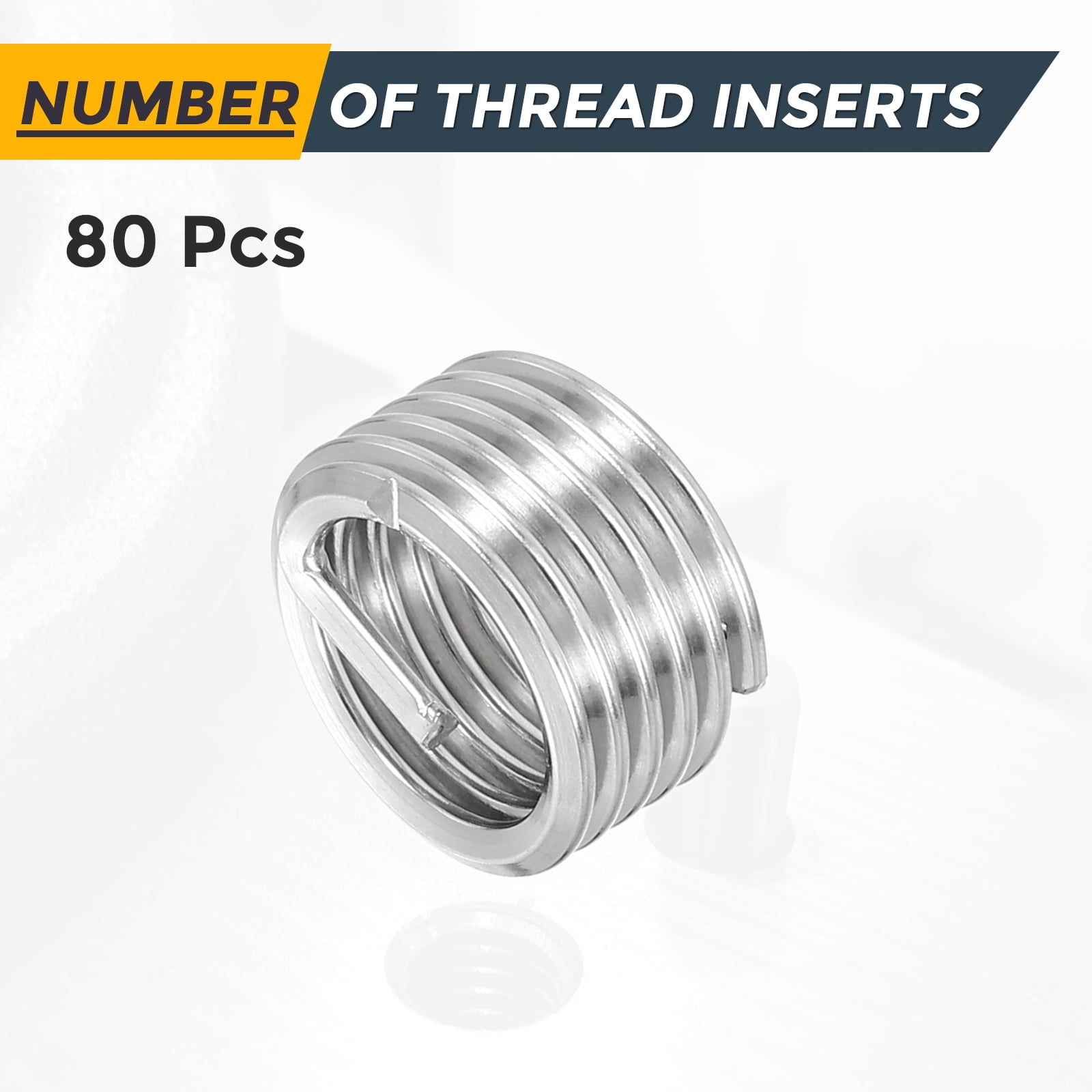 Uxcell 80pcs Wire Thread Inserts M12 x 1.75 x 1D Metric Helical Threaded Sleeve