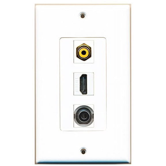 RiteAV - 1 Port HDMI and 1 Port RCA Yellow and 1 Port 3.5mm Decorative Wall Plate