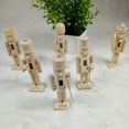 Set of 6 Unfinished Wood Nutcracker Ornaments Unpainted Wooden