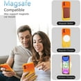 thumbnail image 6 of Magnetic Case for iPhone 12 6.1 inch, Bi-Color Case Compatible with MagSafe Charger Clear Cover with Camera Lens Protector Soft Silicon Phone Case - Orange Yellow, 6 of 14