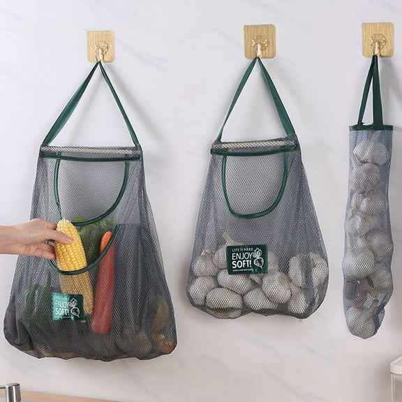 Reusable Kitchen Hanging Mesh Bag Large Capacity Home Fruit Vegetable Storage No.2