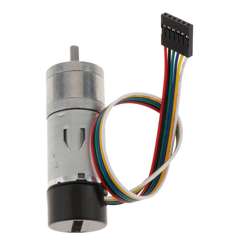 DC 3-24V  Worm Geared Reduction Motor with Encoder 6-2000 RPM Low Noise 