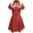 thumbnail image 1 of Icvfdpl Robes d'Été Décontractées pour Femmes, Chemise Imprimée à Fleurs Western Vintage Boutonnée Style Rétro Midi Robes Confortables à Fleurs pour Femmes, TTG, 1 of 3
