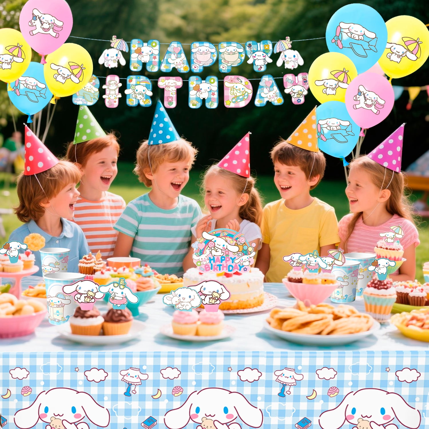 Dog Birthday Party Supplies, 108Pcs Dog Birthday Decorations and Dog Party Tableware Set - Dog Birthday Plates Tablecloths Banners Backdrop etc. for Dog Party