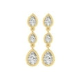 thumbnail image 2 of ARAIYA FINE JEWELRY 10K Yellow Gold Pear-Shape Lab Grown Diamond Dangle Earrings (1 1/2 Cttw, D-F Color, VS1 Clarity), 2 of 7