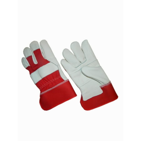 

LP5300-L-3PK Men s Top Grain Leather Palm Work Gloves Reinforced Palm Safety Cuff 3 Pair Value Pack