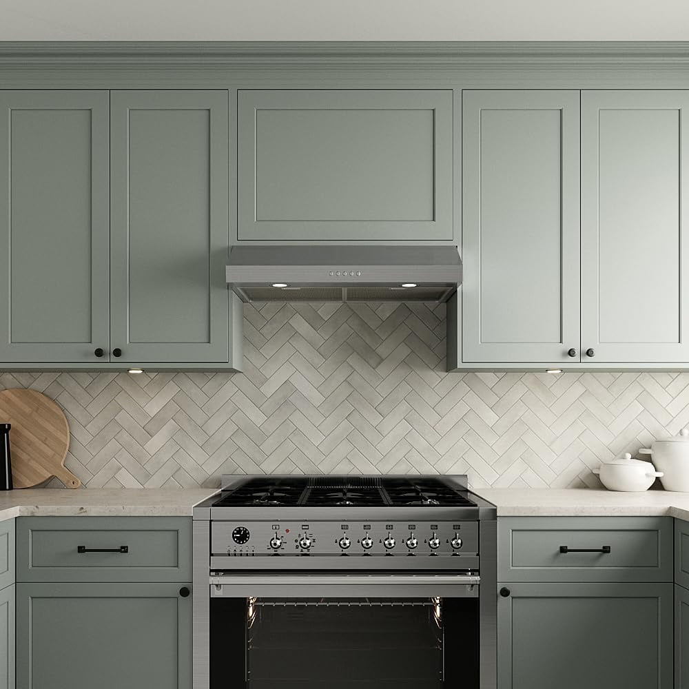 Streamline 30 in. Ardea Convertible Undermount 165 CFM Range Hood in Brushed Stainless Steel with Mesh Filters, Push Button Control, LED Lights
