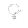 thumbnail image 2 of Delight Jewelry Silvertone Snowflake with Clear Crystal - Silvertone Leaf Delicate Bracelet, 6.25+1.75", 2 of 4