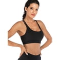 thumbnail image 6 of DODOING Women's Sports Bra Cross Back Strappy Removable Pads Yoga Running Workout Bra Sports Bra, 6 of 7