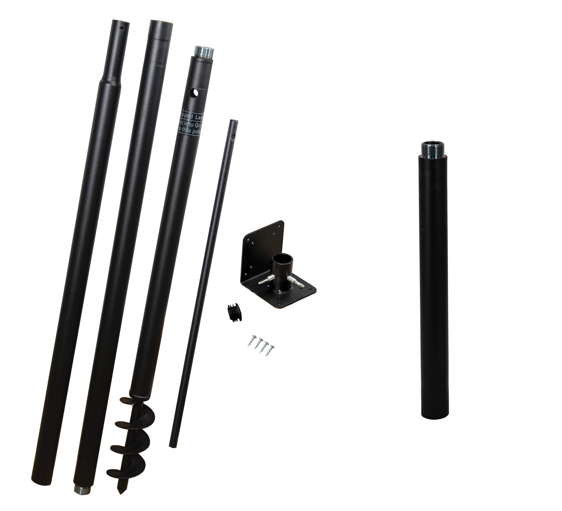 Universal Mounting Pole Kit - Great for post-mounted Bird Houses and Bird Feeders, Heavy Duty Pole with Threaded Connections with 12" Pole Extender