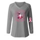 thumbnail image 4 of MHFRRA Una Camiseta de Manga Larga con Cuello En V, Moderna e Informal, para Mujer. Gris, 4 of 4
