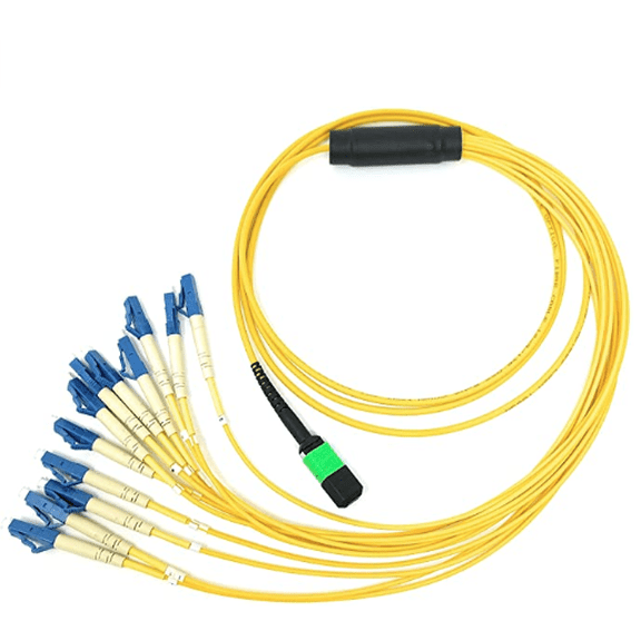 Ultra Spec Cables Singlemode MPO Female APC to 12 x LC-UPC Simplex Breakout Cable, 5 Meter