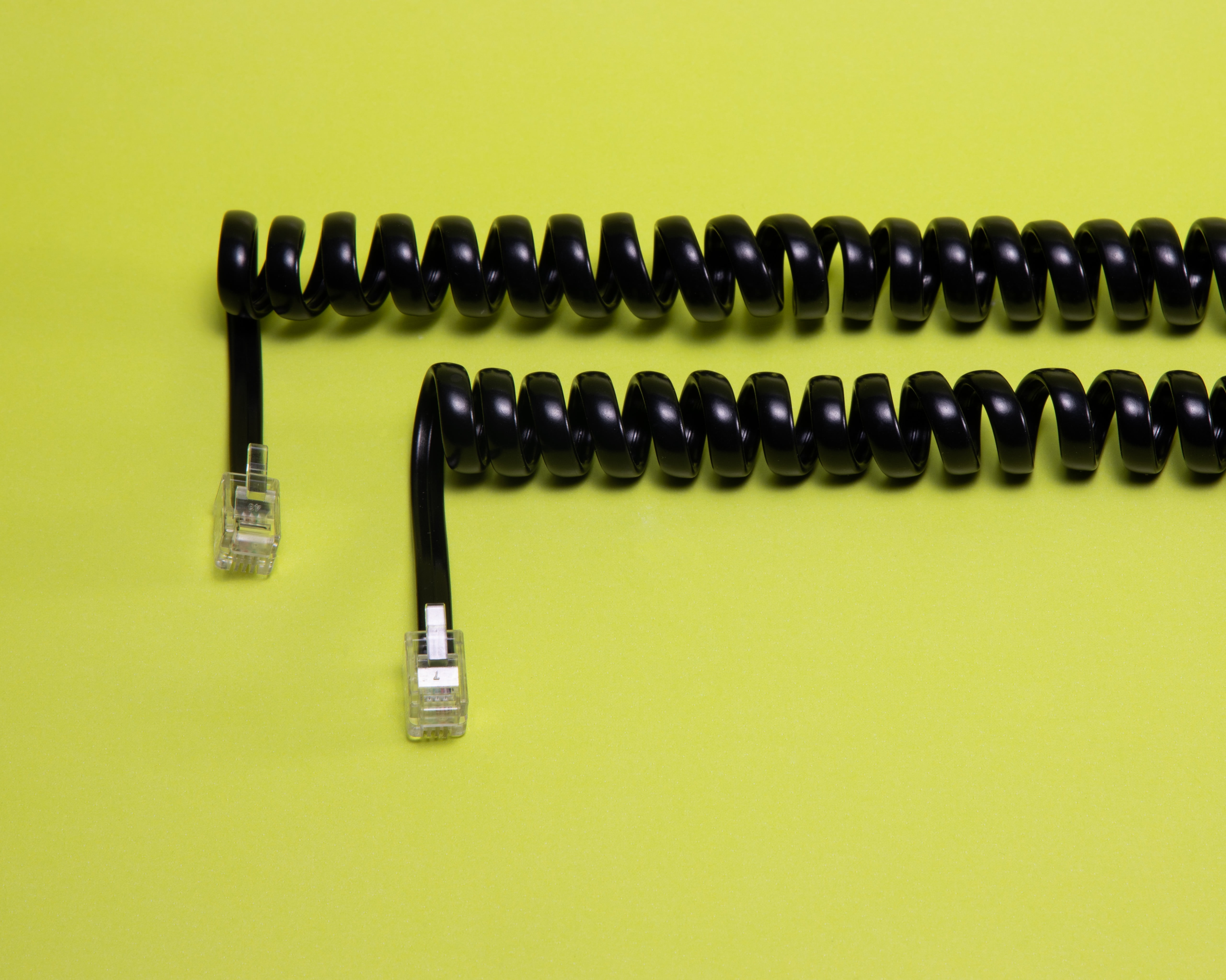 onn Coiled Phone Line Cord for a Landline Phone, 15'