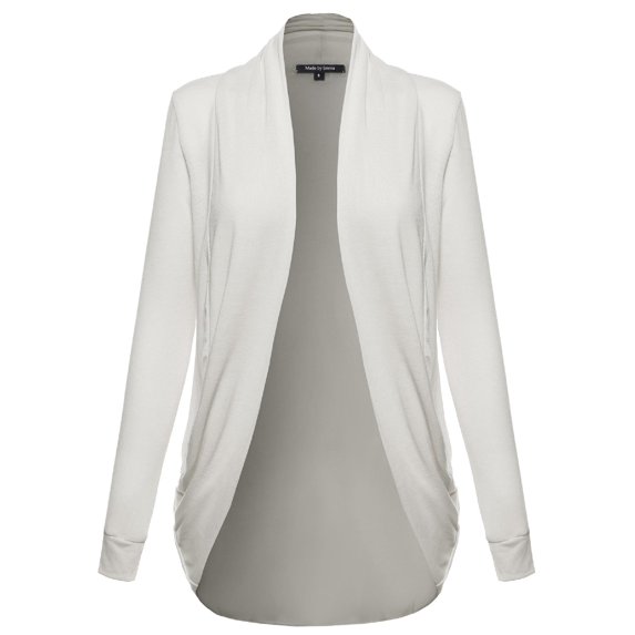 FashionOutfit Women's Classic Stylish Comfortable Open Front Draped Cardigan