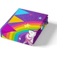 thumbnail image 5 of Girls Unicorn Duvet Cover Twin Girls Bedding Set Cute Rainbow Unicorn Print Comforter Cover Kids Cartoon Kawaii Quilt Cover Galaxy Stars Fantasy Girls Room Decor Children Unicorn Reversible Purple, 5 of 6