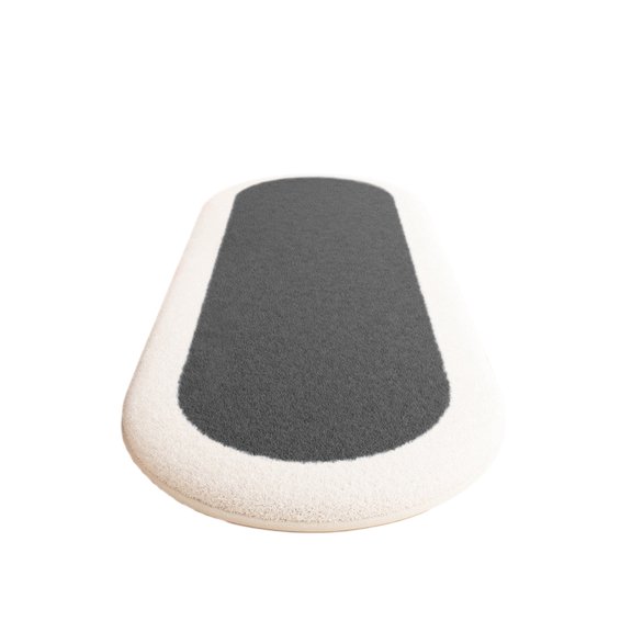 Black Black Soft Shaggy Bedroom Rug Oval Plush Carpet For Living Room Runner Comfortable Water Absorption Non Slip Thick Washable Area Mat 16X32 Inch