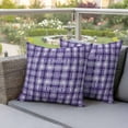 thumbnail image 2 of 2 Pack Outdoor Waterproof Throw Pillow Covers,Modern Purple Checkered Decorative Square Pillow Case Patio Pillowcases for Chair Couch Sofa 16x16in, 2 of 9