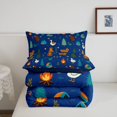 thumbnail image 5 of Manfei Woodland Camping Print Full Size Comforter Sets,Cute Bear Bedding Comforter Set,Navy Blue,Navy Blue Reversible,3 Pieces,1 Comforter and 2 Pillowcases, 5 of 7
