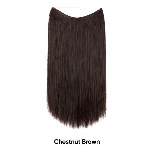 Peluca de mujer de una sola pieza libremente ajustable invisible cabello largo liso multicolor degradado línea de pesca extensión de cabello