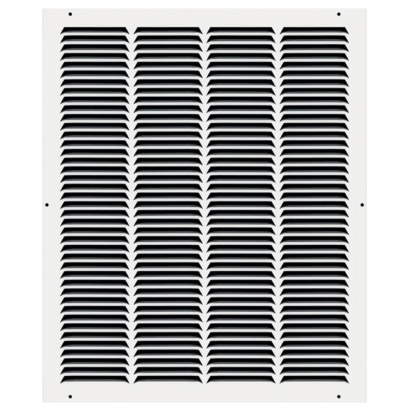 16" x 20" TruAire White Steel Wall Return Air Grille