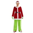 thumbnail image 1 of Lucakuins Traje de Navidad, disfraz de monstruo, tops peludos, pantalones, sombrero, guantes, calcetines, disfraz de cosplay Lucakuins moda, 1 of 9