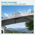 thumbnail image 5 of FOROUTIA 10x13ft DarkGray Cantilever Patio Umbrella, 360° Rotation Offset Umbrella with 4-Level Tilt, Double Top UV50+ Waterproof Outdoor Umbrella for Pool, Backyard, Garden, Deck, 5 of 7