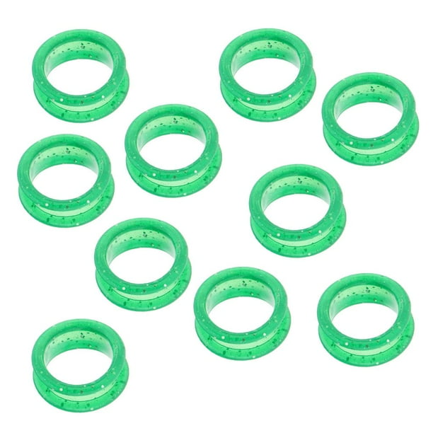 10 piezas de tijeras de goma, anillos de , empuñaduras alón, barbero, verde Zulema Anillos de dedo Puños