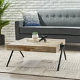 thumbnail image 2 of GDF Studio Delliah Modern Industrial Handmade Mango Wood Coffee Table, Gray and Black, 2 of 8