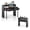 Black, variant on BoldGear Small Computer Desk with Hutch & Drawers, Extendable Writing Desk w/Pull Out Secondary Table, Monitor Stand & Rolling Wheels, Console Table, Compact Desk for Small Spaces (Rustic Brown)