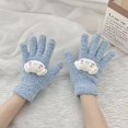 thumbnail image 4 of Sanrio-guantes de felpa de Hello Kitty para niñas, manoplas de invierno de felpa de punto cálido, Kawaii, Cinnamoroll, Kuromi, regalo de Navidad, 4 of 4