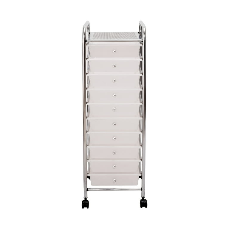 Seville Classics 10-Drawer Organizer Cart, Frost White photo 3