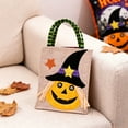 thumbnail image 5 of Halloween Jute Tote Bag, Square Kids' Trick-or-Treat Bag, Themed Pattern, Reusable, Party Candy Storage Bag, Holiday Decor Prop-Black Cat, 5 of 6