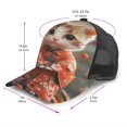 thumbnail image 2 of Zufioo Adorable Kitten In Kimono Print Mesh Baseball Cap, Adjustable Sport Travel Hat Accessory for Men and Women, 2 of 7