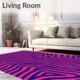 thumbnail image 2 of ODIKA 6'x9' Machine Washable Non-Slip Area Rug, Zigzag Stripe Pocket Travel Camping Ground Cover High Traffic Rug with Pad, Pink, 708142, 2 of 8