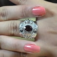 thumbnail image 3 of Navya Craft Garnet Oval 925 Sterling Silver Handmade Women Statement Ring, Garnet Jewelry Size 12.0, 3 of 5