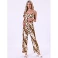thumbnail image 2 of DARING DIVA Women's Satin Loungewear Leopard Print Cami Spaghetti Pajama Sets S Gold, 2 of 7