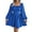 Blue, variant on GEWSEY Womens Dress Long Lantern Sleeve Square Neck Elastic Waist Ruffle Flowy Swing A-Line Short Dresses 2025 Fall Fashion Blue, S