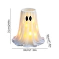 thumbnail image 4 of LOWLHOME Glowing Ghost Candy Holder Bowl Stand Decoration, DIY Spooky Ghosts with LED Lights, Cute Ghost Candy Holder for Front Door Porch Outdoor Indoor Decor, 30 in, 1 Count, White, D, 4 of 5