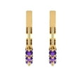 thumbnail image 4 of 0.84 ct Lever-Back Hoop Earrings for Women | 2.5mm Round Cut Natural Amethyst | 18K Yellow Gold, 4 of 5