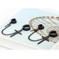 thumbnail image 3 of Pendientes de cadena colgante de doble inoxidable para hombres y mujeres de 2 uds. Hugo  Pendientes del aro, 3 of 7