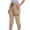 Beige, variant on Capris Pants for Women with Pockets Plus Size Quick Dry Elastic Waist Trousers Solid Cargo Pants Summer Casual Outfits