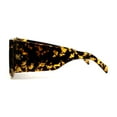 thumbnail image 4 of Lunettes de Soleil Rétro à Tige Plate, Uniques, Épaisses, Style Temple Mafioso, Écaille, Noir, 4 of 4