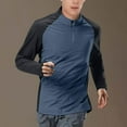 thumbnail image 2 of Mens Workout Shirts Qiggri Men's Solid Color Round Neck Zipper Long Sleeved Sports And Fitness T-Shirt, 2 of 8